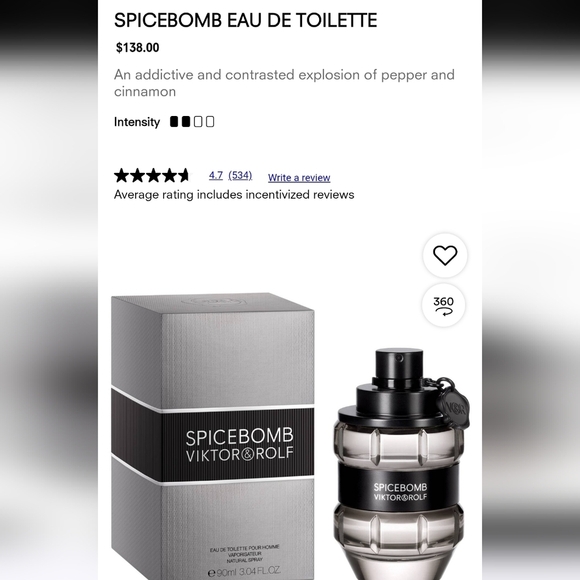 NIB-Spicebomb Viktor & Rolf E.D.T-90ML/3.04FL OZ - Picture 6 of 8